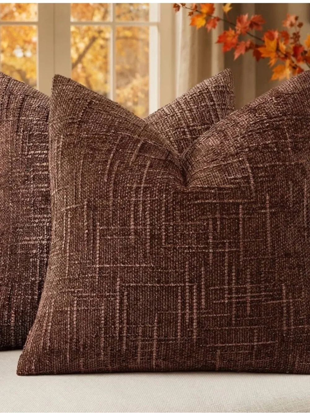 Brown Textured Throw Pillow Cover Brand: